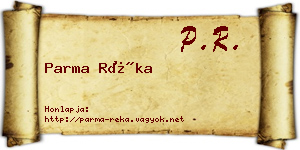 Parma Réka névjegykártya